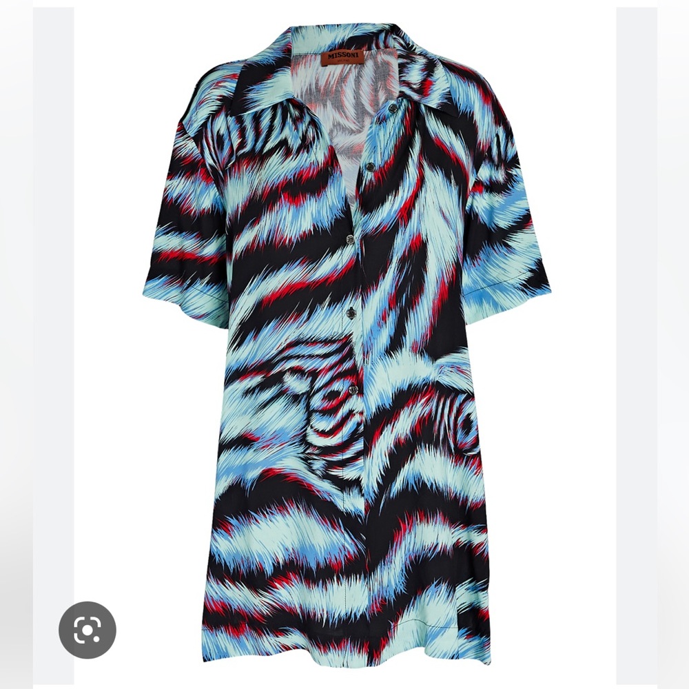 MISSONI WOVEN PRINTED BOWLING SHIRT SIZE IT42